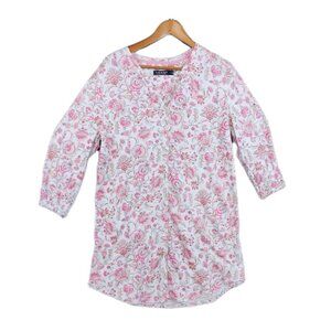 Lauren Ralph Lauren Black Label Floral Sleep Shirt Button Front Large